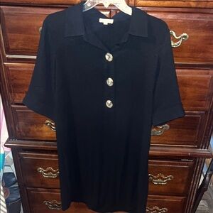 Luxology Black Button-Up Dress